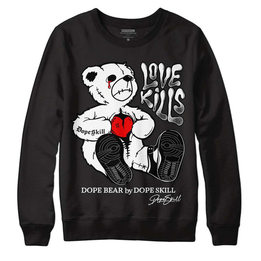 Dunk Low Panda White Black DopeSkill Sweatshirt Love Kills Graphic - Black 