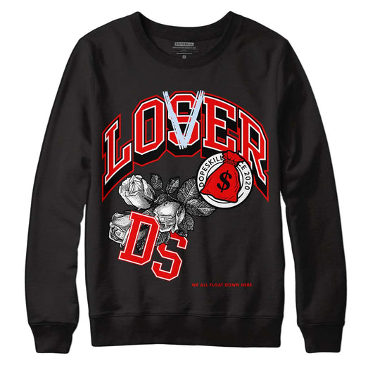Cherry 11s DopeSkill Sweatshirt Loser Lover Graphic - Black