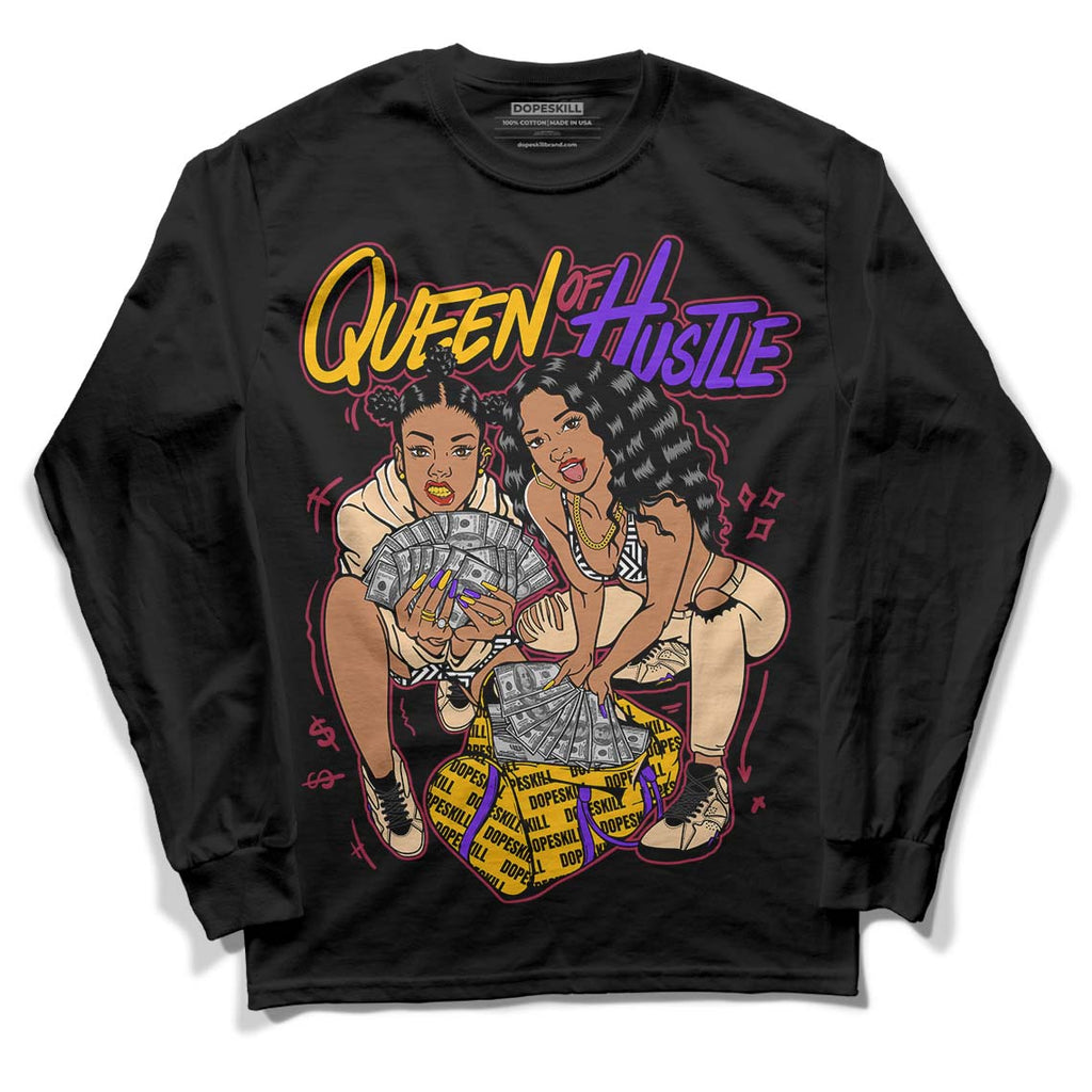 Afrobeats 7s SE DopeSkill Long Sleeve T-Shirt Queen Of Hustle Graphic - Black