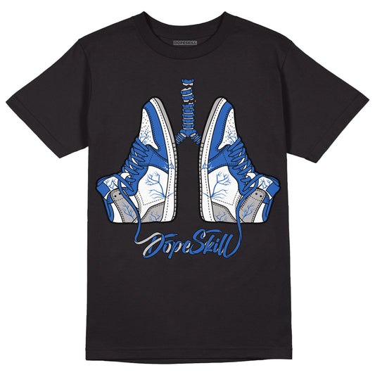 True Blue 1s DopeSkill T-Shirt Breathe Graphic - Black