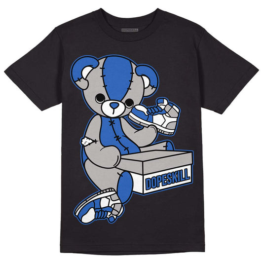 True Blue 1s DopeSkill T-Shirt Sneakerhead BEAR Graphic - Black