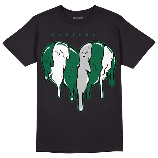 Gorge Green 1s DopeSkill T-Shirt Slime Drip Heart Graphic - Black 