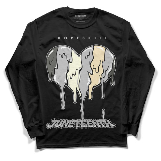 Jordan 4 Retro SE Craft Photon Dust DopeSkill Long Sleeve T-Shirt Juneteenth Heart Graphic Streetwear - Black 