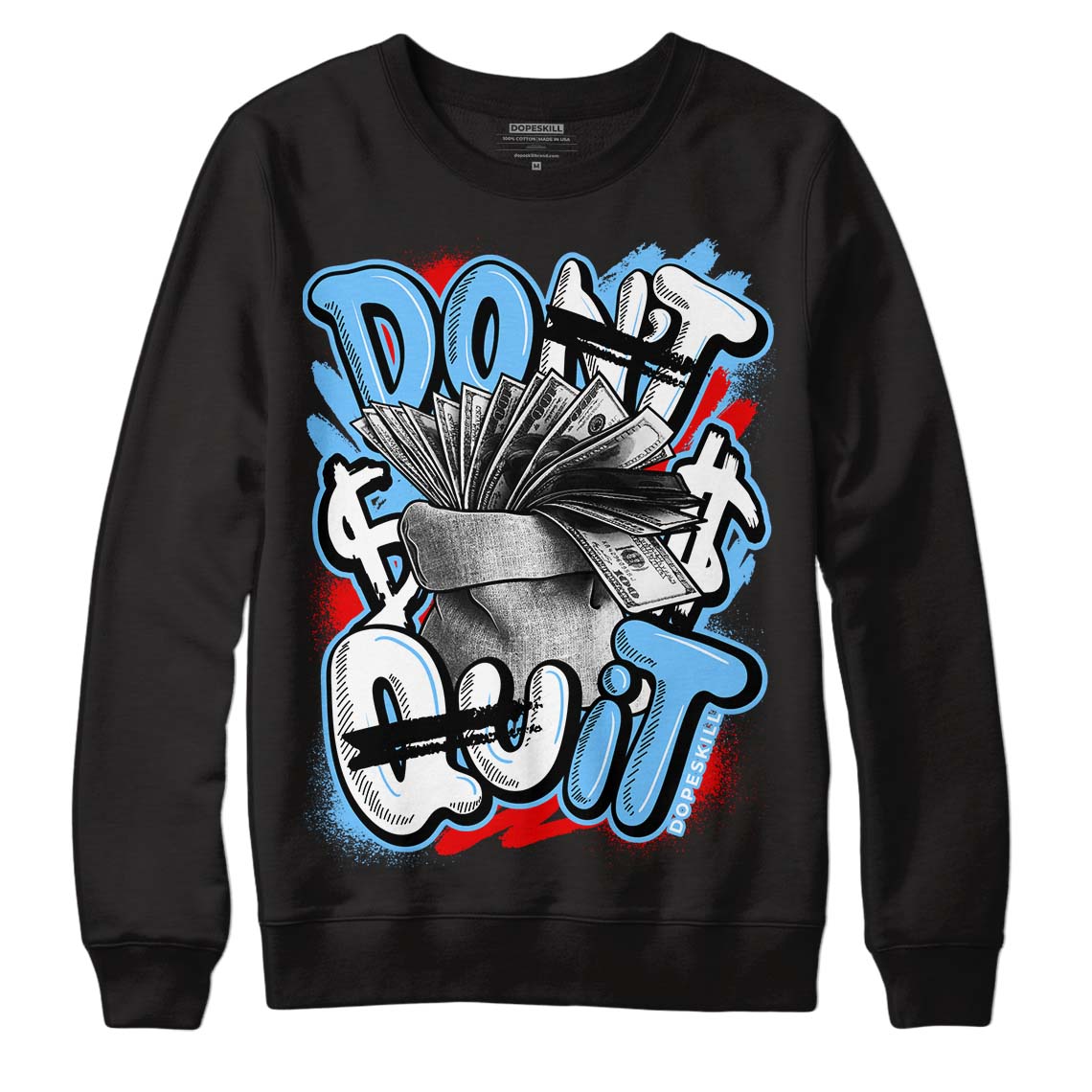 Travis Scott x Jordan 4 Retro 'Cactus Jack' DopeSkill Sweatshirt Don't Quit Graphic Streetwear - Black 