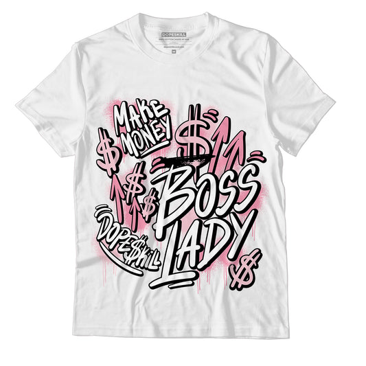 Question Mid Pink Toe DopeSkill T-Shirt Boss lady Graphic - White 