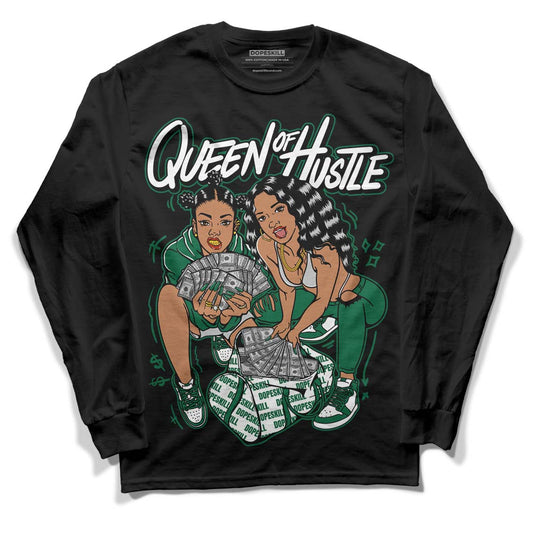 Gorge Green 1s DopeSkill Long Sleeve T-Shirt Queen Of Hustle Graphic - Black 