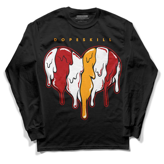 Cardinal 7s DopeSkill Long Sleeve T-Shirt Slime Drip Heart Graphic - Black 