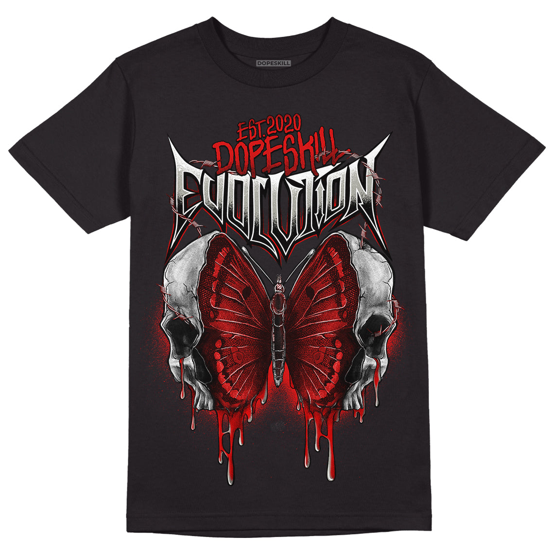 Fire Red 3s DopeSkill T-Shirt DopeSkill Evolution Graphic - Black