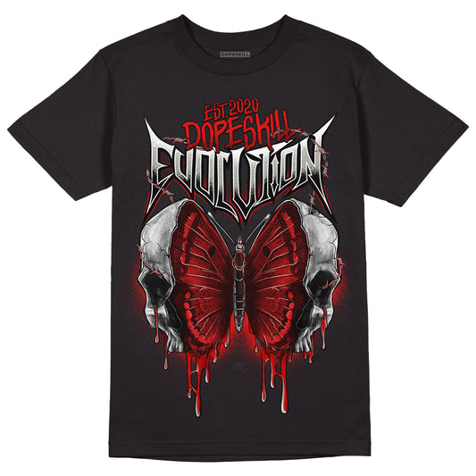 Fire Red 3s DopeSkill T-Shirt DopeSkill Evolution Graphic - Black