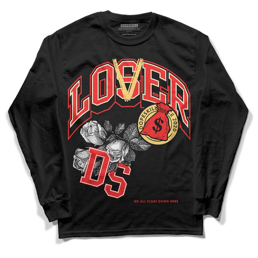 Dunk On Mars 5s DopeSkill Long Sleeve T-Shirt Loser Lover Graphic - Black