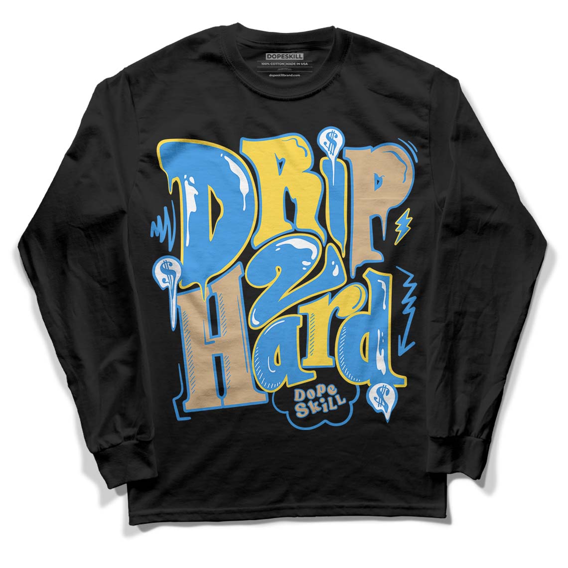 SB Dunk Low Homer DopeSkill Long Sleeve T-Shirt Drip Too Hard Graphic - Black