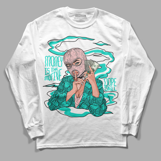 Green Snakeskin Dunk Low DopeSkill Long Sleeve T-Shirt Money Is The Motive Graphic - White