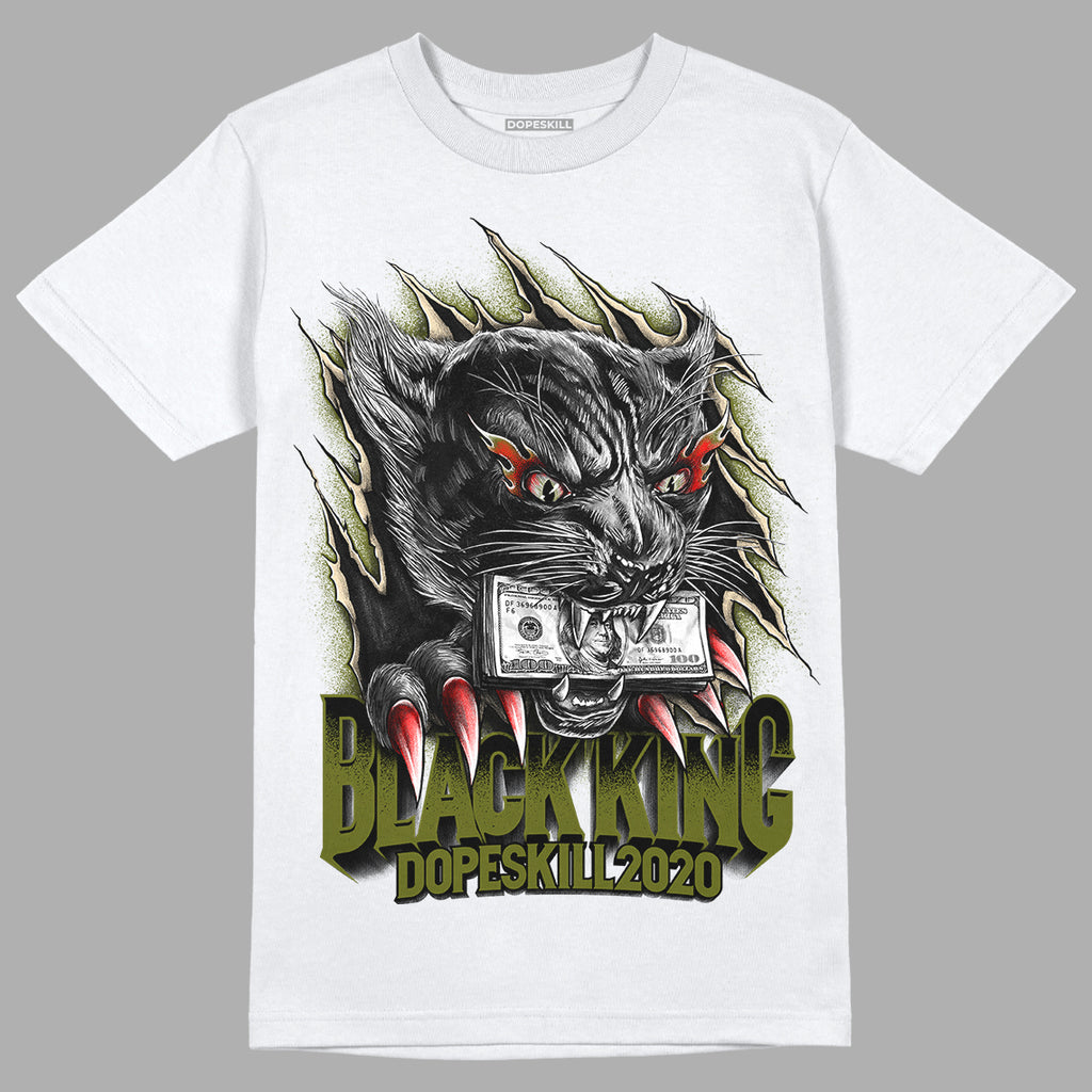 Travis Scott x Jordan 1 Low OG “Olive” DopeSkill T-Shirt Black King Graphic Streetwear - White