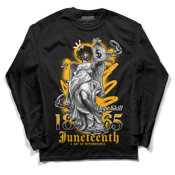 Goldenrod Dunk DopeSkill Long Sleeve T-Shirt Juneteenth Graphic - Black