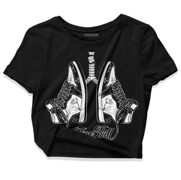 Jordan 1 High 85 Black White DopeSkill Women's Crop Top Breathe Graphic Streetwear  - Black