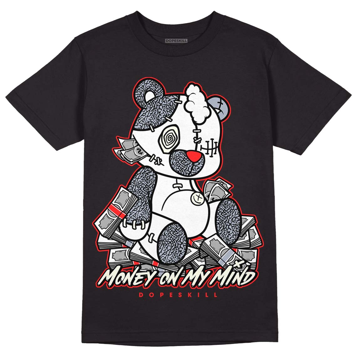 Jordan 3 Retro White Cement Reimagined DopeSkill T-Shirt MOMM Bear Graphic Streetwear - Black