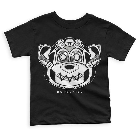 Panda White Black Dunk Low DopeSkill Toddler Kids T-shirt Monk Graphic - Black 