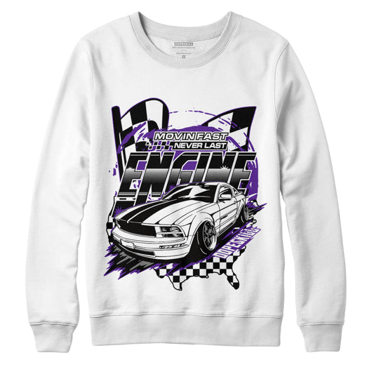 Jordan 3 Dark Iris DopeSkill Sweatshirt ENGINE Tshirt Graphic - White 