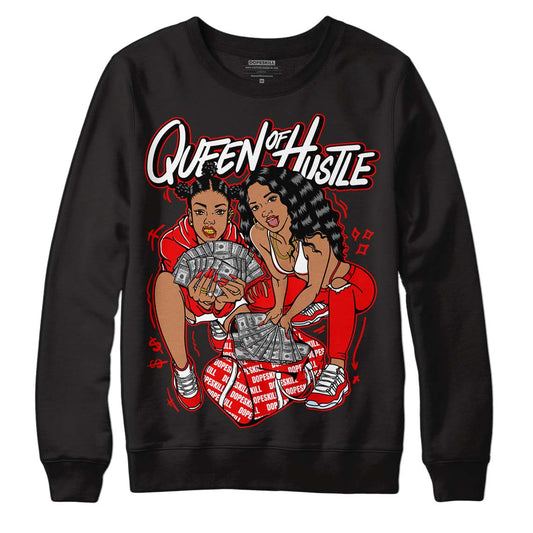 Cherry 11s DopeSkill Sweatshirt Queen Of Hustle Graphic - Black