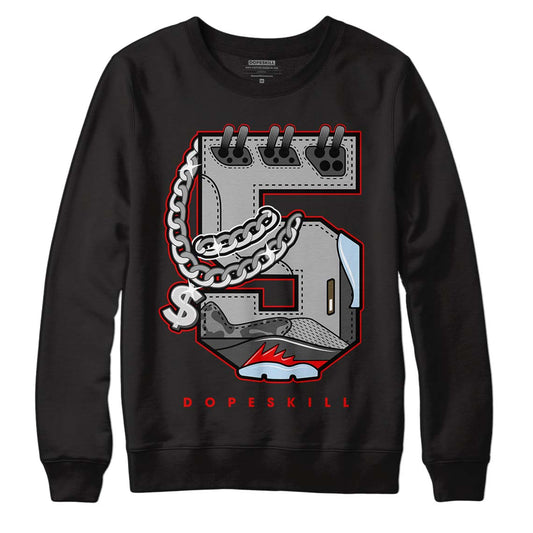 Jordan 5 Retro P51 Camo DopeSkill Sweatshirt No.5 Graphic Streetwear - Black 