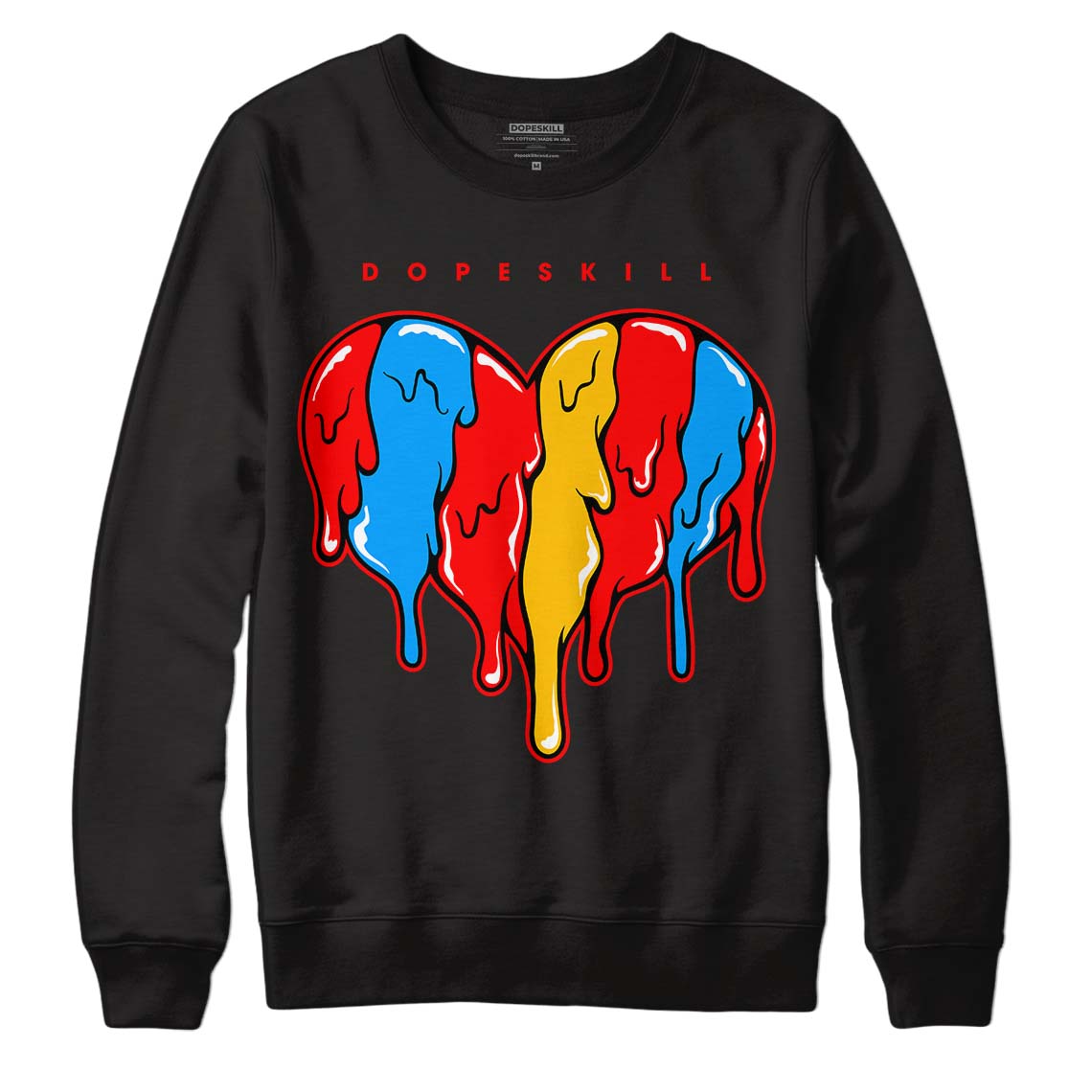 Fruity Pebbles Dunks DopeSkill Sweatshirt Slime Drip Heart Graphic - Black