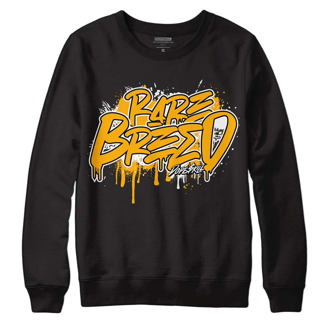 Goldenrod Dunk DopeSkill Sweatshirt Rare Breed Graphic - Black