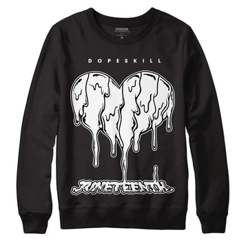 Jordan 1 High 85 Black White DopeSkill Sweatshirt Juneteenth Heart Graphic Streetwear  - Black 