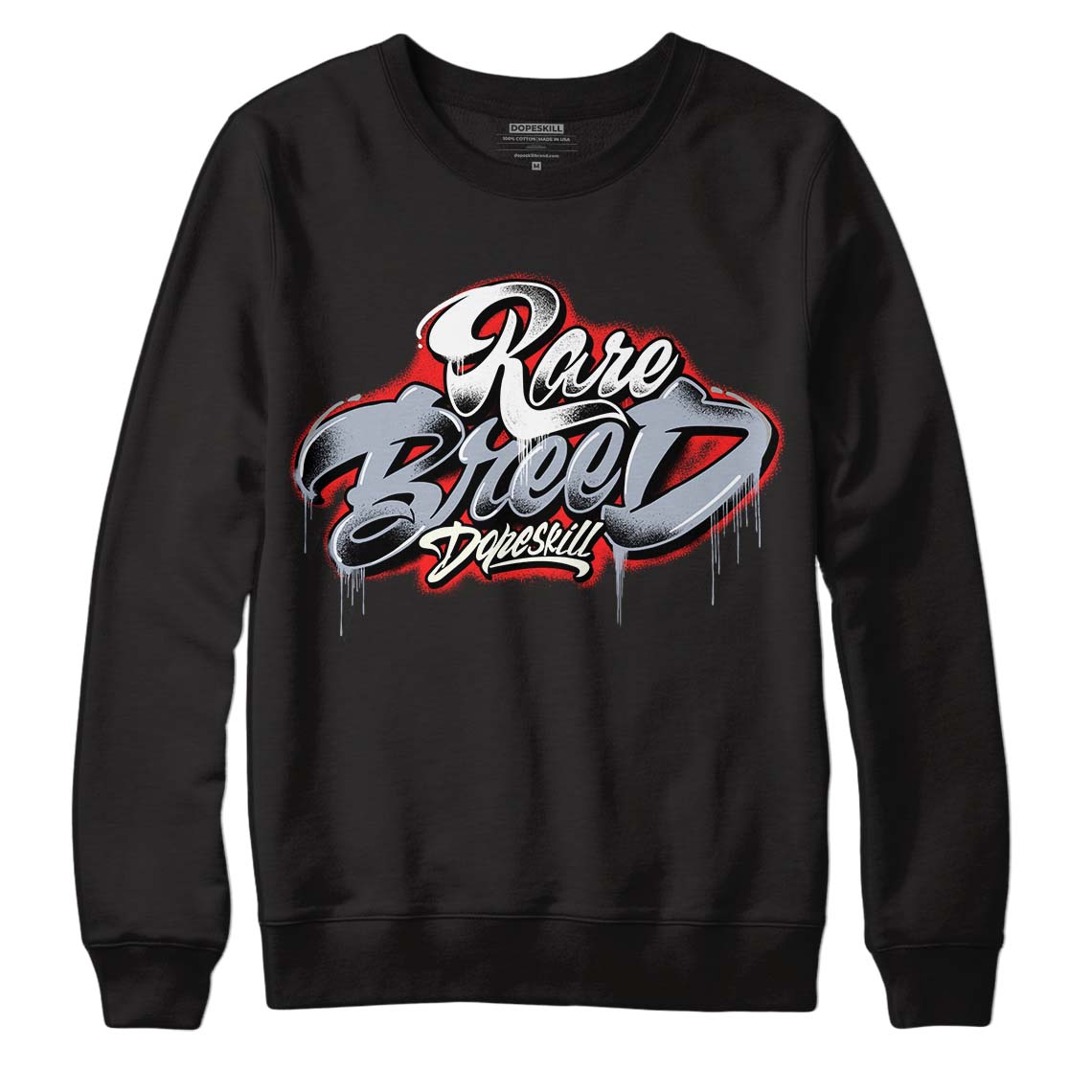 Jordan 3 Retro White Cement Reimagined DopeSkill Sweatshirt Rare Breed Type Graphic Streetwear - Black