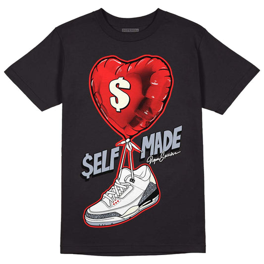 Jordan 3 Retro White Cement Reimagined DopeSkill T-Shirt Self Made Graphic Streetwear - Black