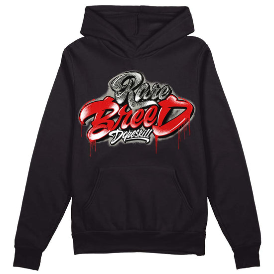 Fire Red 3s DopeSkill Hoodie Sweatshirt Rare Breed Type Graphic - Black 