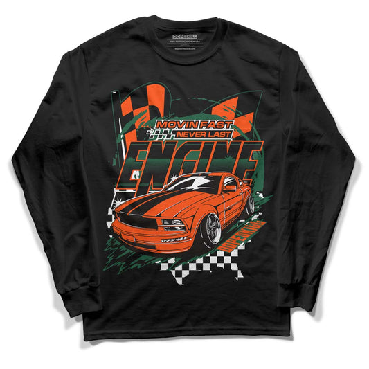 Dunk Low Team Dark Green Orange DopeSkill Long Sleeve T-Shirt ENGINE Tshirt Graphic - Black