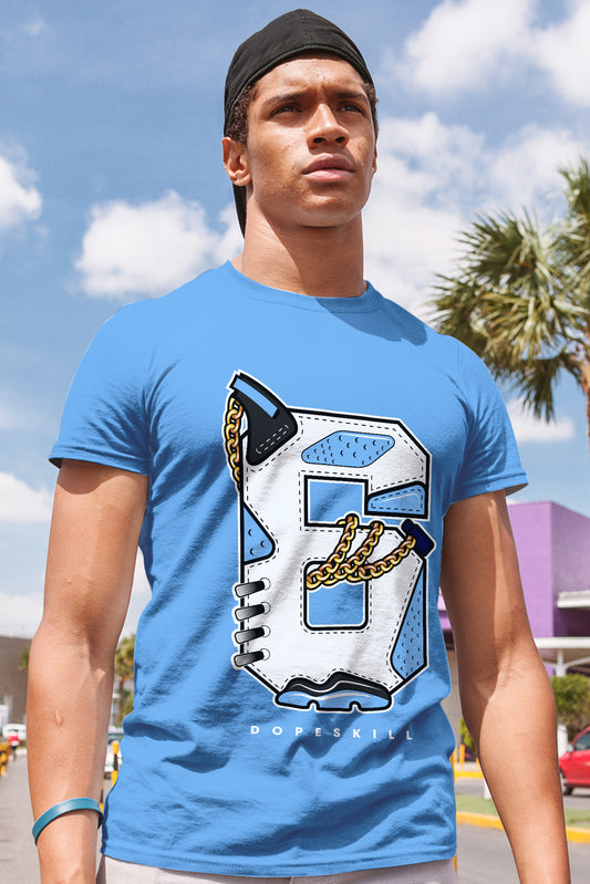 AJ 6 University Blue DopeSkill University Blue T-Shirt Number No.6 Graphic