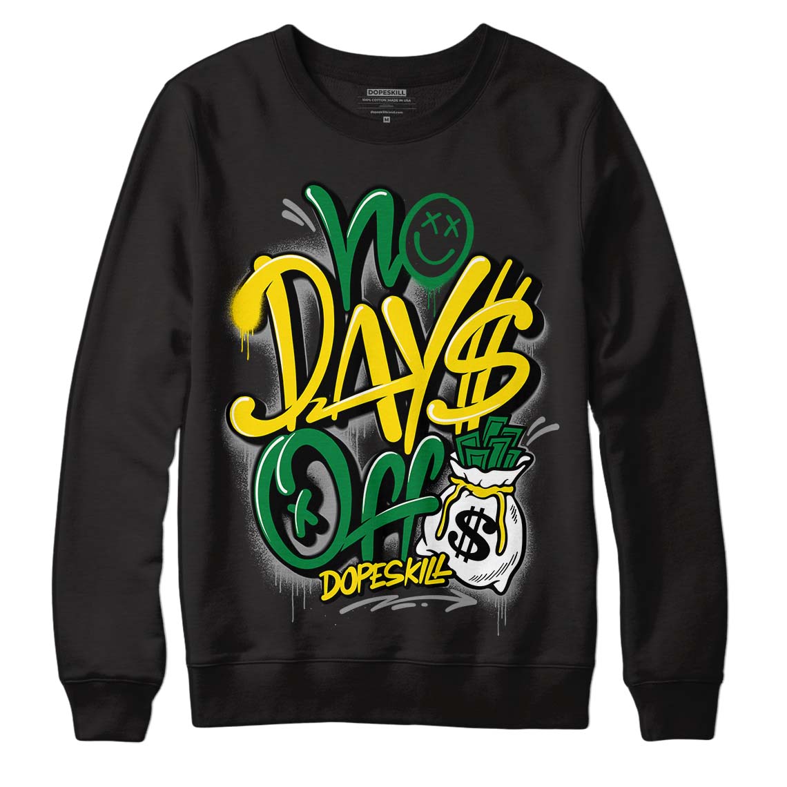 Dunk Low Reverse Brazil DopeSkill Sweatshirt No Days Off Graphic - Black 