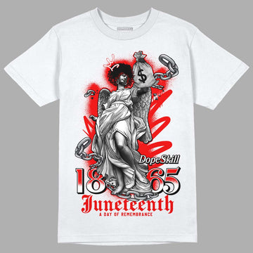 Cherry 11s DopeSkill T-Shirt Juneteenth Graphic - White