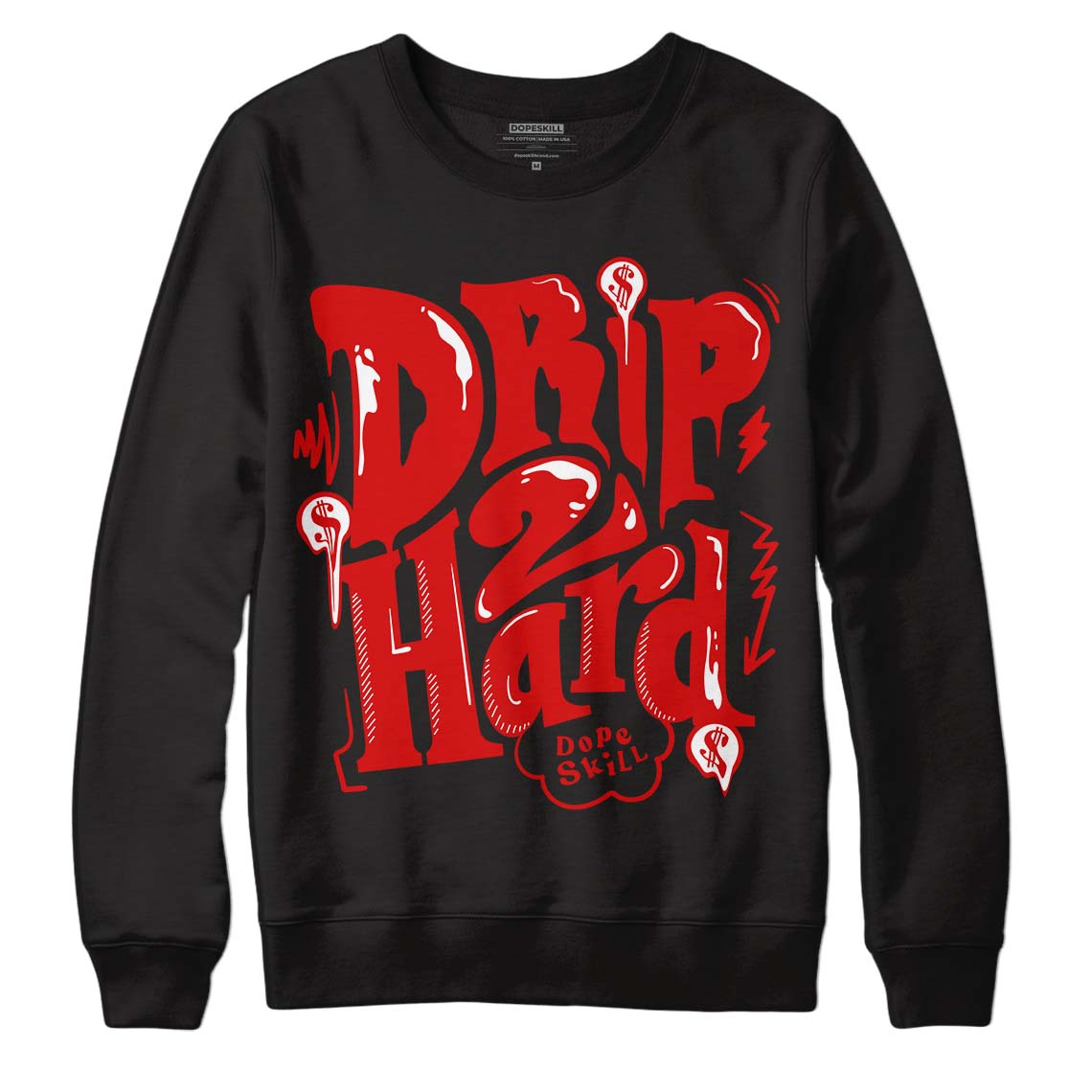 Jordan 12 Retro ‘Gym Red’ DopeSkill Sweatshirt Drip Too Hard Graphic Streetwear - Black 