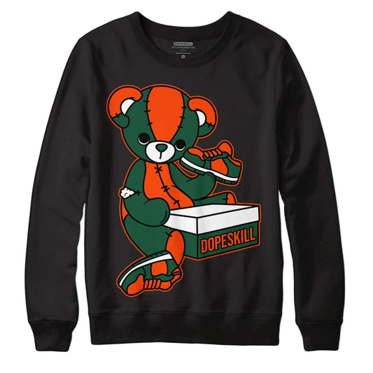 Dunk Low Team Dark Green Orange DopeSkill Sweatshirt Sneakerhead BEAR Graphic - Black