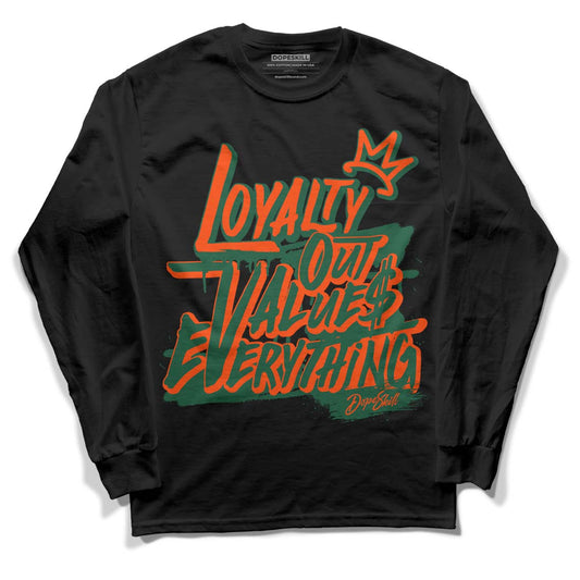 Dunk Low Team Dark Green Orange DopeSkill Long Sleeve T-Shirt LOVE Graphic - Black