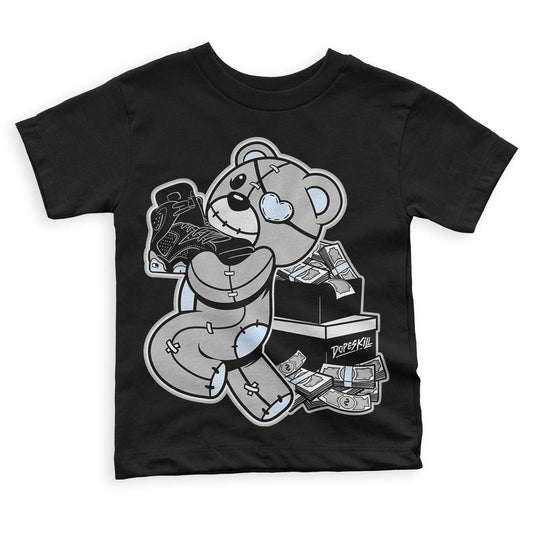 Black Metallic Chrome 6s DopeSkill Toddler Kids T-shirt Bear Steals Sneaker Graphic - Black