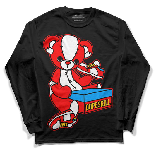 Fruity Pebbles Dunks DopeSkill Long Sleeve T-Shirt Sneakerhead BEAR Graphic - Black