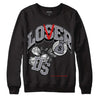 Fire Red 9s DopeSkill Sweatshirt Loser Lover Graphic - Black 