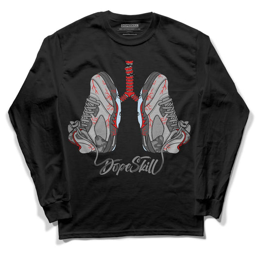 Jordan 5 Retro P51 Camo DopeSkill Long Sleeve T-Shirt Breathe Graphic Streetwear - Black 