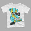 Aqua 5s DopeSkill Toddler Kids T-shirt Sneakerhead BEAR Graphic - White 