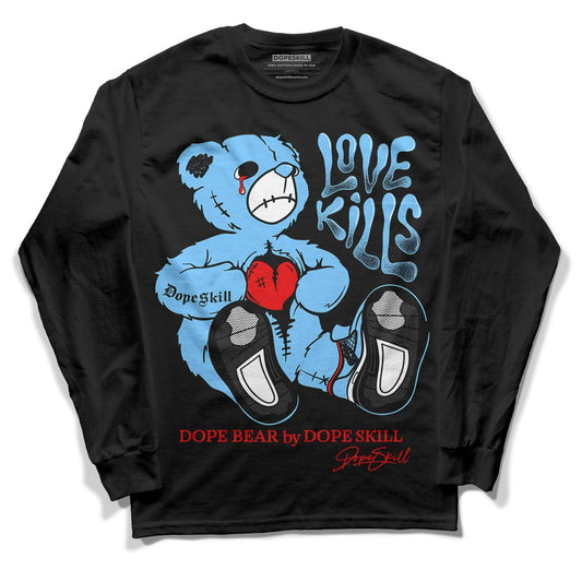 Travis Scott x Jordan 4 Retro 'Cactus Jack' DopeSkill Long Sleeve T-Shirt Love Kills Graphic Streetwear - Black 