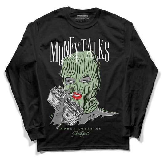 Jordan 4 Retro “Seafoam” DopeSkill Long Sleeve T-Shirt Money Talks Graphic Streetwear  - Black