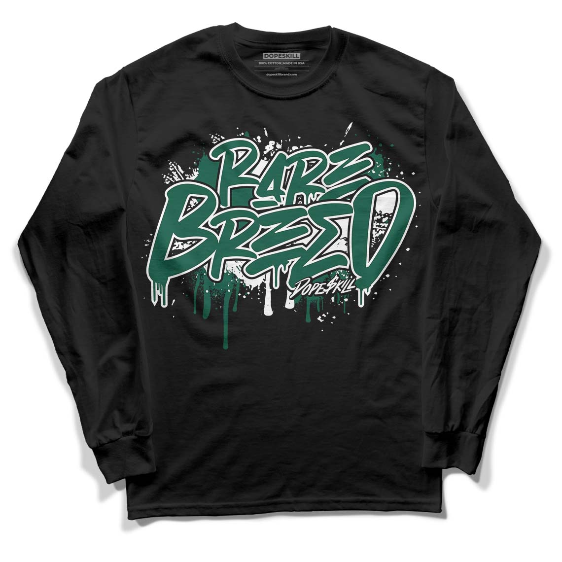 Lottery Pack Malachite Green Dunk Low DopeSkill Long Sleeve T-Shirt Rare Breed Graphic - Black