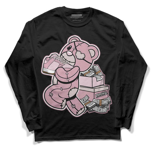 Dunk Low Teddy Bear Pink DopeSkill Long Sleeve T-Shirt Bear Steals Sneaker Graphic - Black 