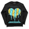 Aqua 5s DopeSkill Long Sleeve T-Shirt Juneteenth Heart Graphic - Black