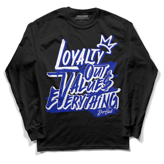 Racer Blue White Dunk Low DopeSkill Long Sleeve T-Shirt LOVE Graphic - Black