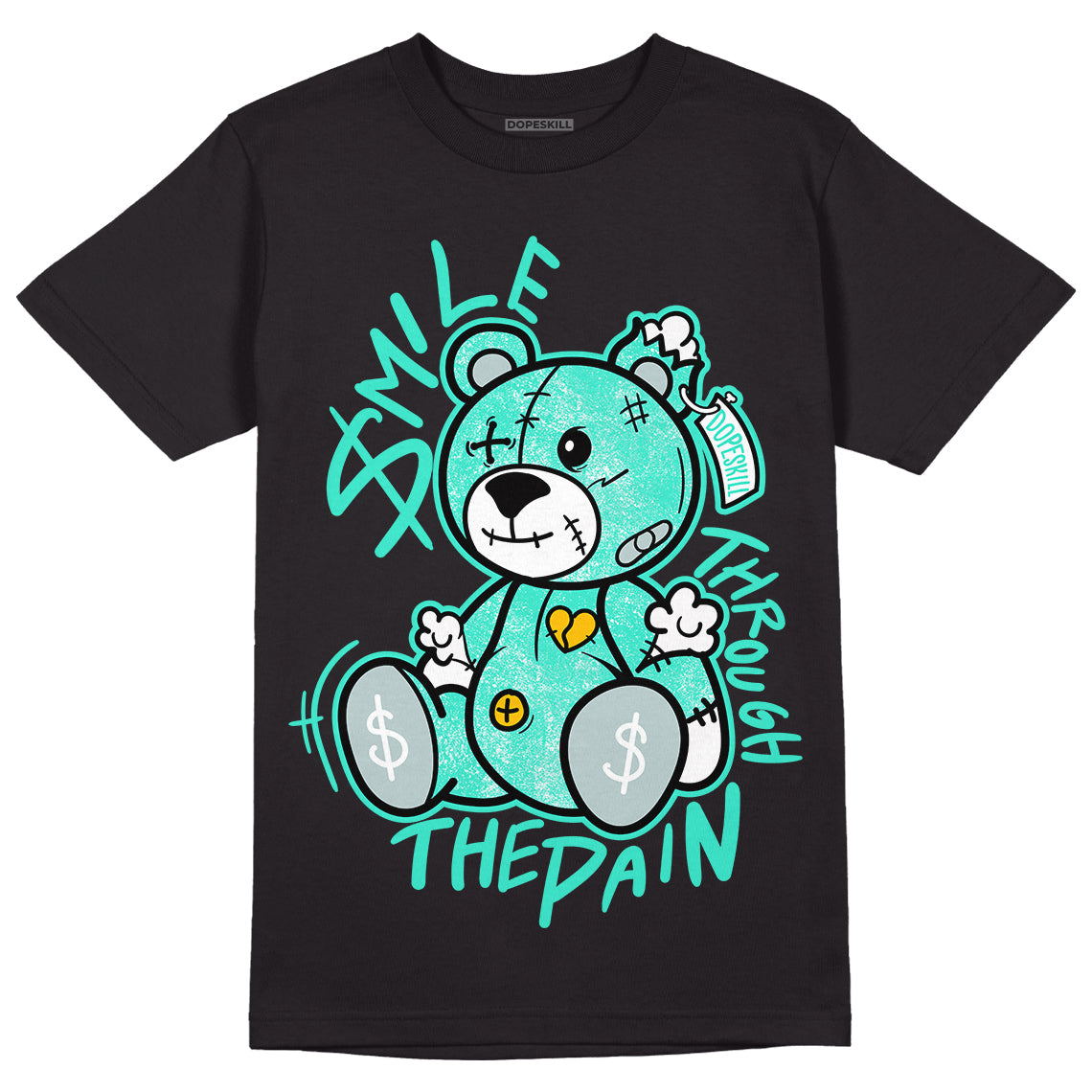 New Emerald 1s DopeSkill T-Shirt BEAN Graphic - Black