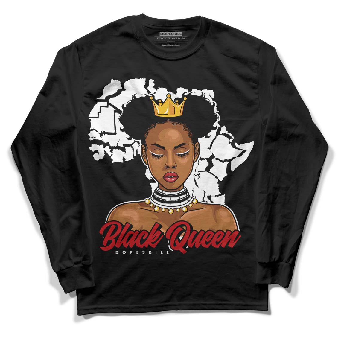 Jordan 13 Retro Playoffs DopeSkill Long Sleeve T-Shirt  Black Queen Graphic Streetwear - Black